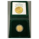 1980 gold sovereign proof coin with case