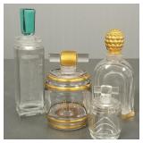 4 Baccarat perfume bottles (2 signed) incl
