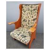 Maple handmade arm chair with provenance- 44 1/4'H