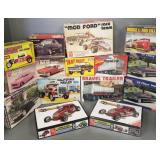 15 asst. model kits incl trucks, Mod Ford race