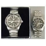 2 men's watches: Seiko 23 jewel automatic &