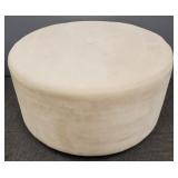 Lg Thayer Coggin round ottoman w/ ultrasuede