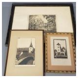 3 framed signed etchings- 15 1/2' x 20 1/2'