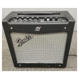 Fender Mustang 1 guitar amplifier powers up and