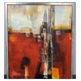 Huge signed Douglas mixed media artwork on canvas-