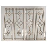 4 leaded beveled glass windows- 32'H 9'W