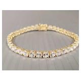 14K gold & cz tennis bracelet- 10.6g; 6 7/8'L