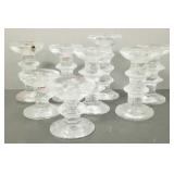 8 Iittala Finland glass candlesticks- 5 3/4'H