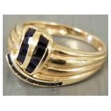14K gold & sapphire ring- 4.2g; size 7