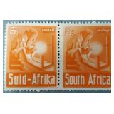 1941 pair South African welder stamps w/ letter