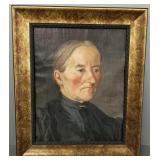 Antique oil painting- portrait (canvas trimmed ?-