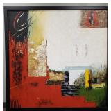 Huge signed abstract oil on canvas- framed