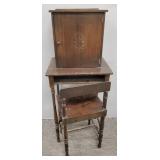 Victorian telephone table w/ chair- 43'H 18'W 14'D