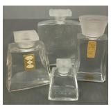 4 vintage Coty perfume bottles w/ frosted glass