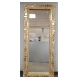 7' 6' tall mirror with mirrored frame (as seen-
