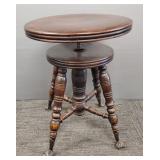 Claw & ball foot adjustable stool- 14 1/2'D