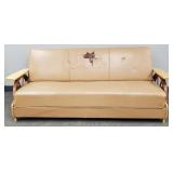 Ranch oak western motif sofa/ futon with stitched