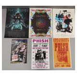 6 Rock n' Roll tour posters incl Disturbed, Phish,
