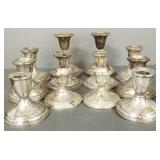 12 weighted sterling silver candleholders- 4 3/4'H