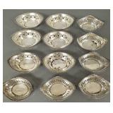 12 sterling silver small nut bowls- 7 toz total