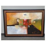 Lg signed J.D. Kapam abstract oil painting