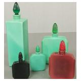 5 Deco opaque glass perfumes- marked France incl.