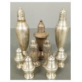 9 sterling shakers- 5 toz total