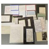 Group Joan Fontaine signed, etc ephemera-