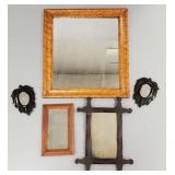 5 antique/ vintage incl birdseye maple, folk art