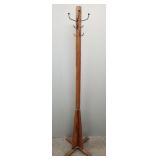 Mission oak coat tree with 4 hooks 72"H 14"W