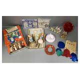 Gp vintage Christmas decor incl wax ornaments,