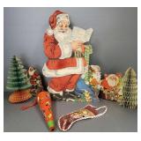 5 vintage Christmas die cuts, etc., 2 candy
