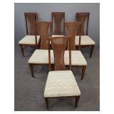 Set 6 mid-century dining chairs w/ cane backs
