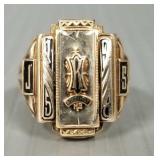 10k gold Roosevelt H.S. class ring - 1958 8.9g