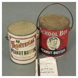 2 antique Peanut Butter tins: School Boy &