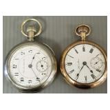 2 vintage Hamilton pocket watches (dial cracks)