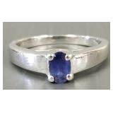 14K white gold ring s/w sapphire- 3.2g; size 6 3/4