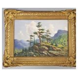 Antique signed M.B. & dated 1913 landscape oil