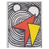 Calder framed lithograph w/ COA (mat shows water