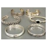 6 sterling silver bracelets- 118g total- asst.