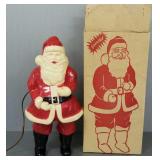 Vintage molded plastic light up Santa w/ original