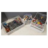 Lg gp asst Lego pieces in 3 plastic bins-