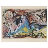 Signed mixed media abstract artwork in manner