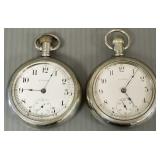 2 vintage Elgin pocket watches- 1 in engraved