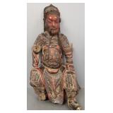 Antique carved & lacquered wood Asian figure