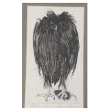 Pencil signed Dave Jensen 1/10 mid-century owl