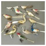13 vintage glass bird Christmas tree ornaments/