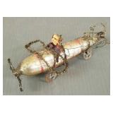 Antique blown glass airplane Christmas ornament