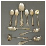 10 vintage sterling silver spoons incl  Gorham,