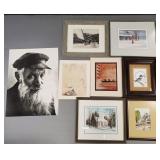 8 assorted artworks/ prints incl 3 signed-
